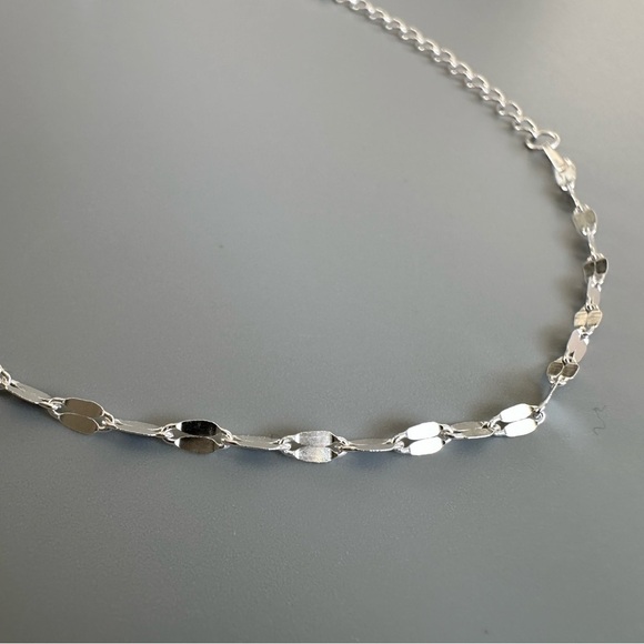 Sterling Silver Flat Chain Anklet - Picture 5 of 9